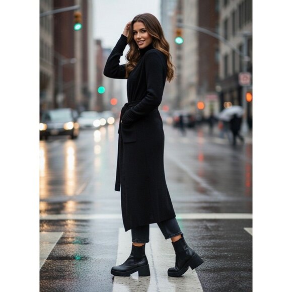 VTG Talco Cashmere Blend Maxi Duster Cardigan | Old Money Academia Cottage Goth - Picture 6 of 16